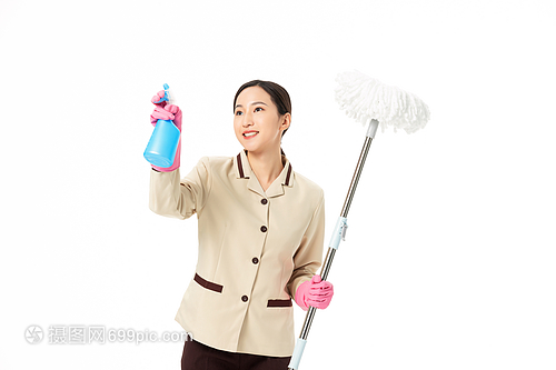 家政服務女性清潔玻璃形象